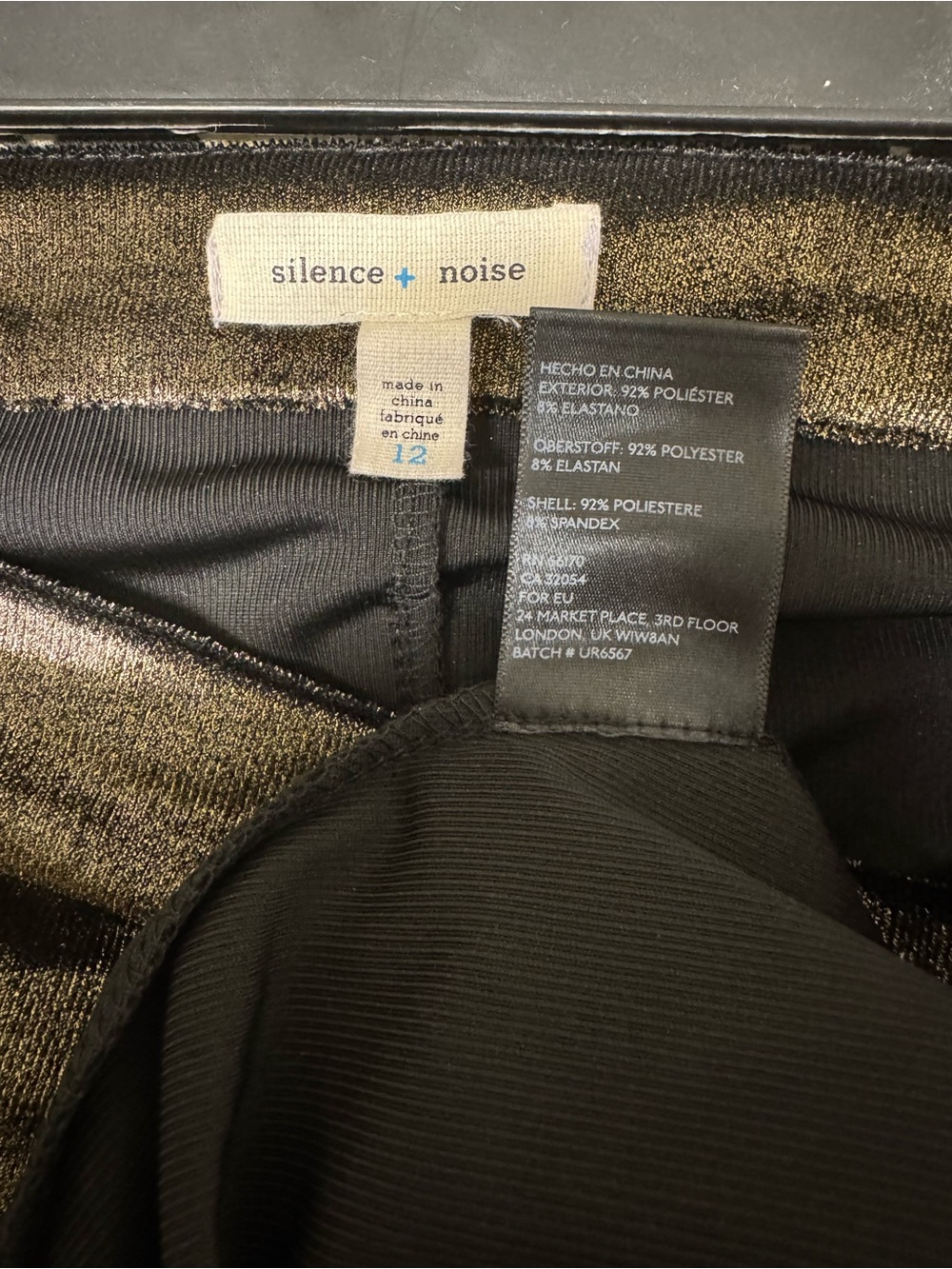 silence + noise velvet stretch pull on Metallic Olive Maxi Skirt sise12 new - Picture 4 of 6